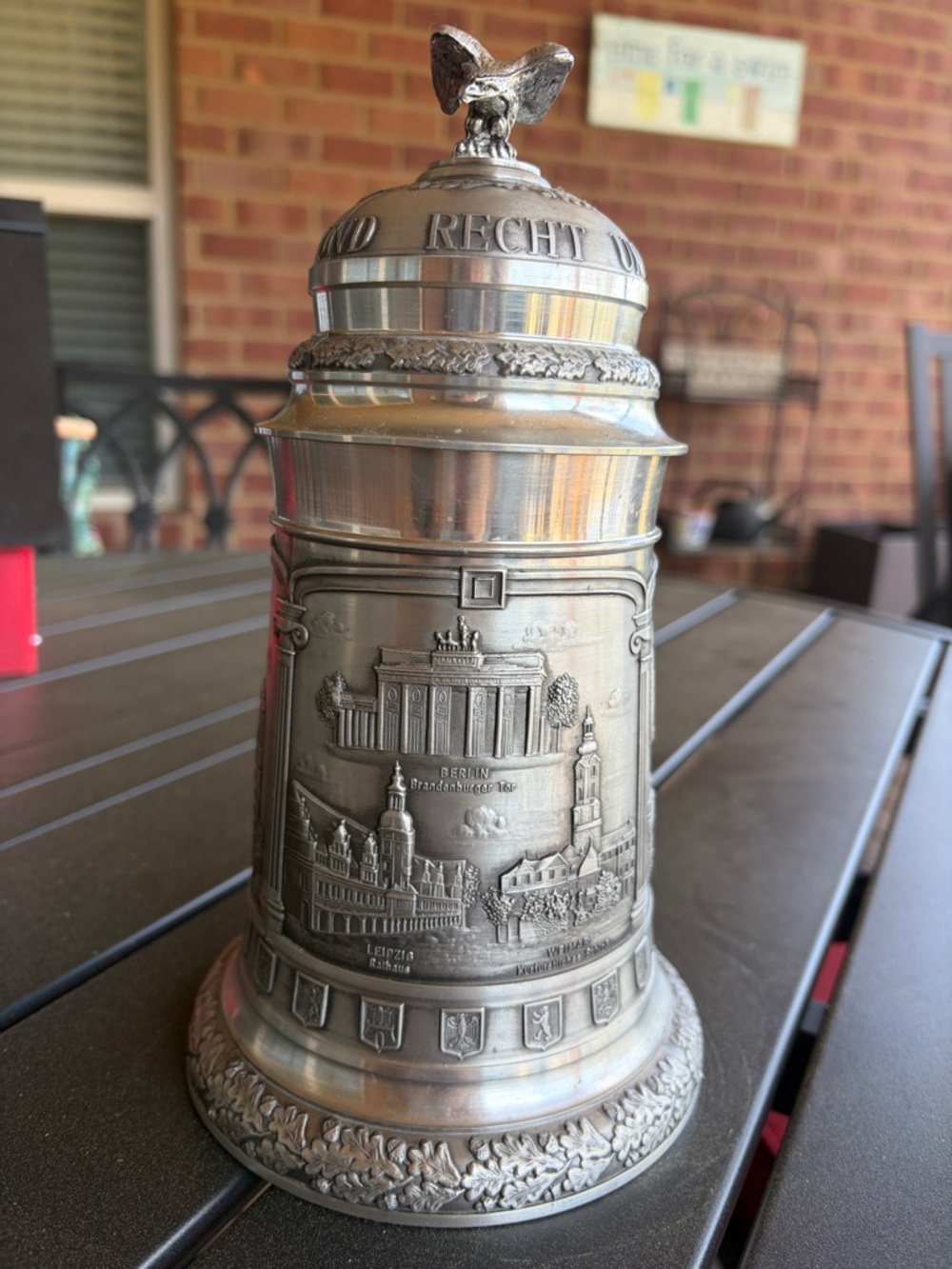 Vintage Pewter German Beer Stein - Deutschland German Landmarks - Picture 2 of 8